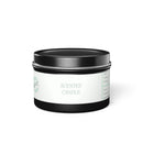 Printify eco-friendly tin candles in black container with white label for scented candle