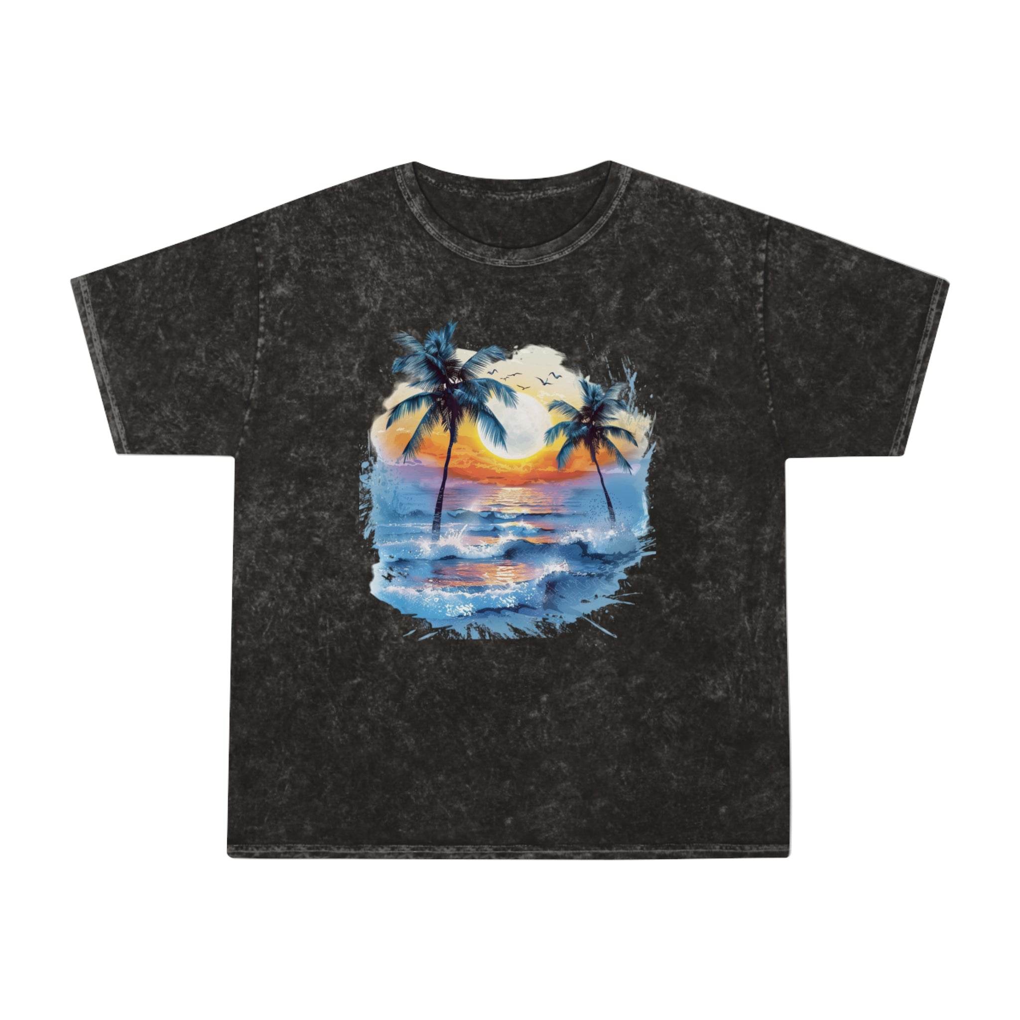 Tropical Sunset Unisex Mineral Wash T-Shirt