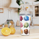 Printify eco-friendly tumbler with straw featuring colorful ice cream scoop design on a kitchen counter