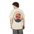 Printify eco-friendly unisex graphic tee with tropical sunset palm tree design on back