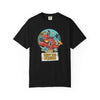 Printify eco-friendly unisex t-shirt in black with a vintage scooter and beach design with Enjoy the Breeze text