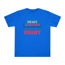 Blue Printify eco-friendly unisex t-shirt with text I'm not arguing I'm just explaining why I'm right
