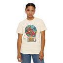 Printify eco-friendly unisex t-shirt with vintage scooter and enjoy the breeze graphic design