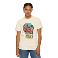 Printify eco-friendly unisex t-shirt with vintage scooter and enjoy the breeze graphic design