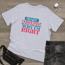Printify eco-friendly unisex t-shirt in light gray with colorful saying I'm not arguing design