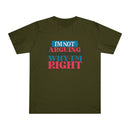 Printify eco-friendly unisex t-shirt in olive green with I’m not arguing graphic text