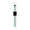 Printify eco-friendly watch band in light blue with white polka dots on a smartwatch