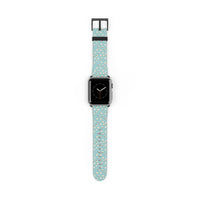 Printify eco-friendly watch band in light blue with white abstract dots for smartwatches