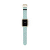 Printify tech accessory eco-friendly watch band in blue with white and beige pattern on smartwatch