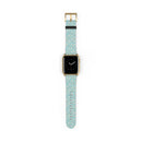 Printify tech accessory eco-friendly watch band in blue with white and beige pattern on smartwatch