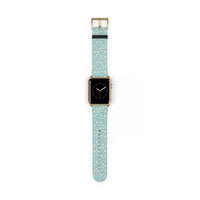 Printify tech accessory eco-friendly watch band with blue color and white polka dot pattern for smartwatches