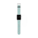 Printify eco-friendly watch band in light blue with white polka dot pattern on smart watch