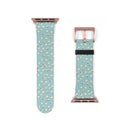 Printify eco-friendly watch band with blue background and beige polka dot pattern for smartwatches