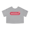Printify eco-friendly women cropped t-shirt in gray with The Future is Intersectional graphic