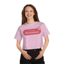 Printify eco-friendly women cropped t-shirt in light pink with The Future is Intersectional graphic