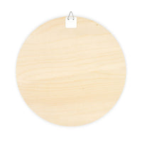 Round blank wooden board with hanging hook for eco-friendly wood signs home decor by Printify