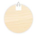 Round blank eco-friendly wood signs made of light natural wood with metal hanger by Printify
