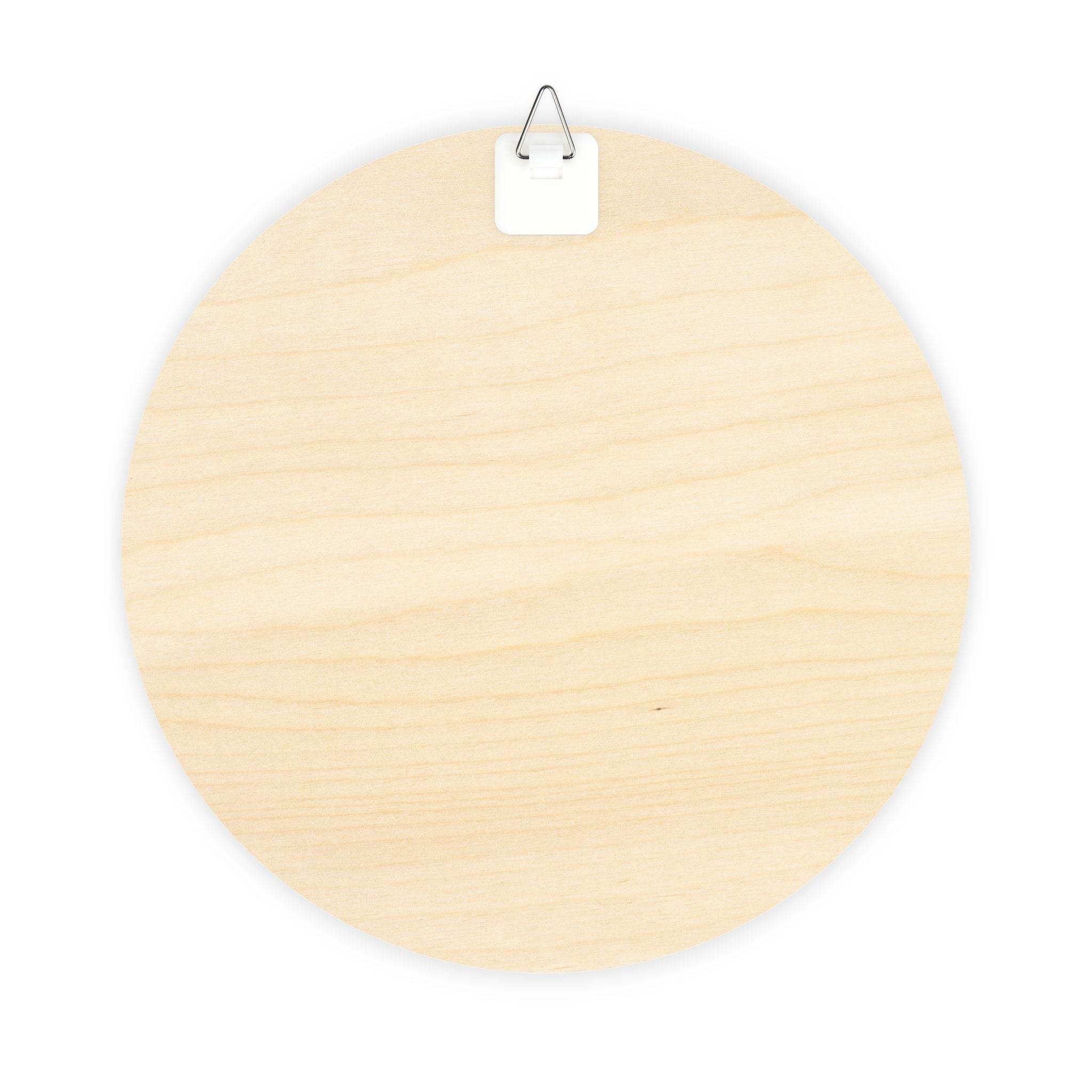 Round blank wooden home decor wall hanging back with metal hook for eco-friendly wood signs