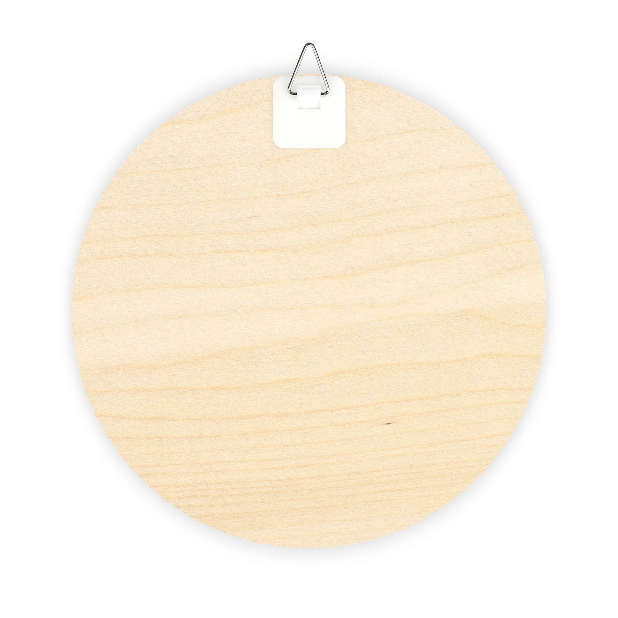 Round blank eco-friendly wood sign with hanging hook from Printify for home decor