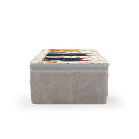Printify cat-themed eco lunch carrier with zipper closure and colorful cat illustrations on top