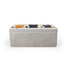Printify cat-themed eco lunch carrier with cute cat illustrations on the lid and gray base