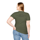 Printify womens olive green t-shirt back print admit it life would be boring without me eco-friendly playful quote t-shirt