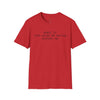 Printify red t shirt with black typewriter text admit it life would be boring without me eco-friendly playful quote t-shirt