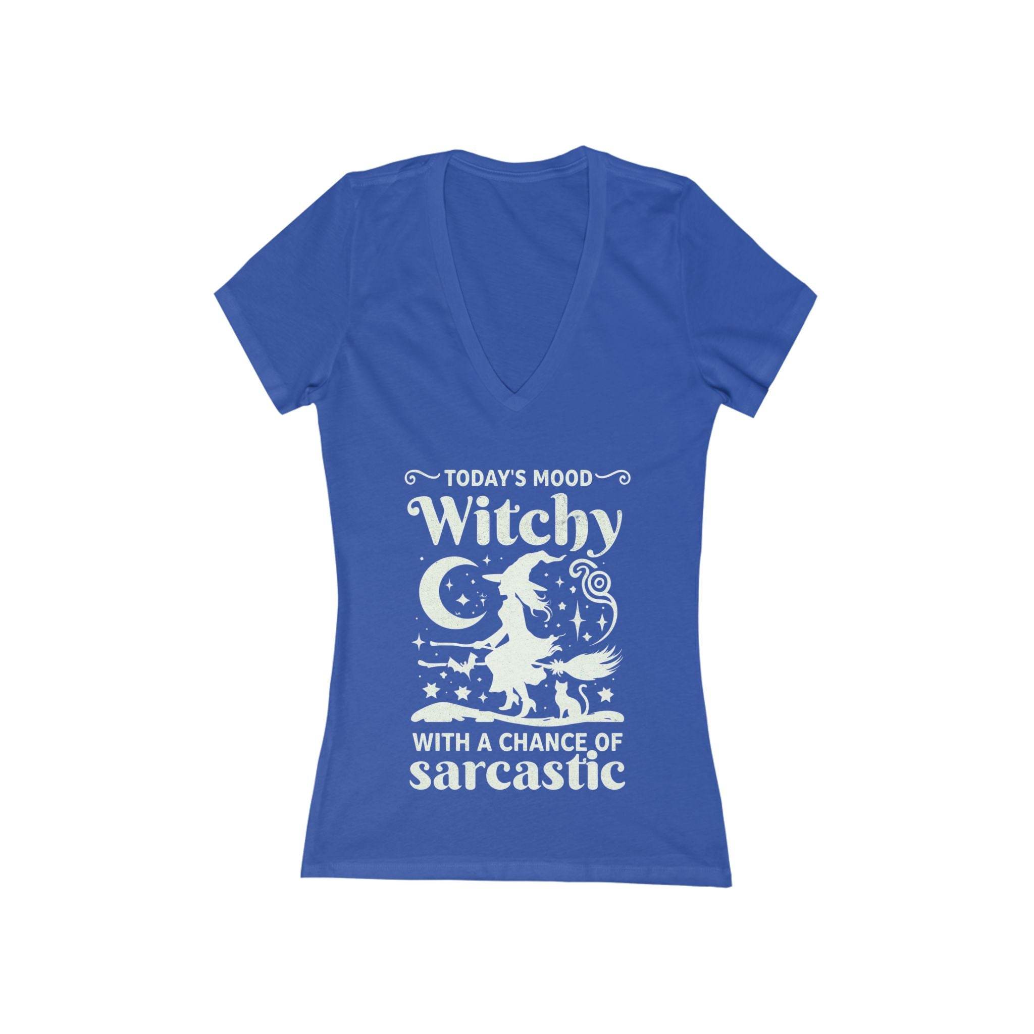 Witchy Mood Women's Jersey Short Sleeve Deep V-Neck Tee