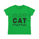 Printify green t shirt with black CAT CAT mama graphic print eco-friendly cat mom shirt casual cotton tee