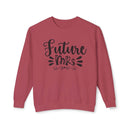 Printify eco-friendly bridal sweatshirt dusty rose crewneck with black Future Mrs script ideal for brides