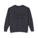 Printify dark gray crewneck sweatshirt with Future Mrs script print on front eco-friendly bridal sweatshirt