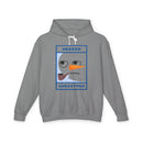 Gray hoodie with grumpy snowman graphic pipe and MEEEEEH CHRISTMAS text eco-friendly ugly Christmas hoodie for holiday wear