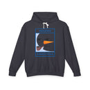 Printify eco-friendly ugly Christmas hoodie with navy snowman graphic sunglasses carrot nose and pipe