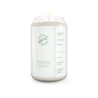 Printify eco-friendly scented candle in clear glass jar with natural soy wax blend and cotton wick