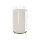 Printify eco-friendly scented candle in clear glass jar with lit wick and creamy white wax