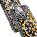 Printify eco-friendly magnetic phone case with black background and thinking face emoji design