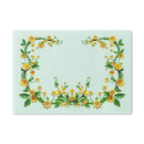 Printify floral eco-friendly cutting board with yellow flowers and green leaves on a light background