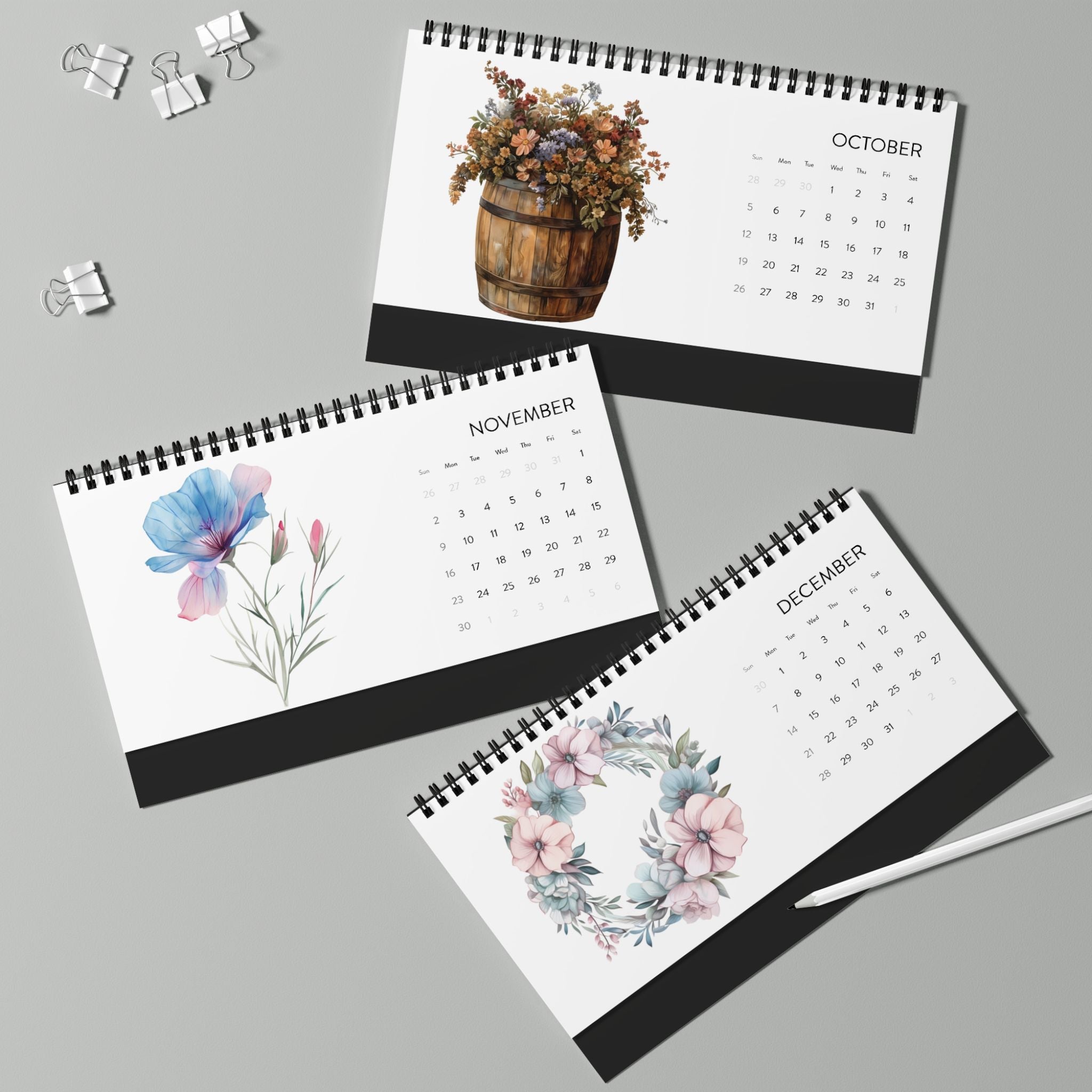 Floral Inspiration Desktop Calendar 2025