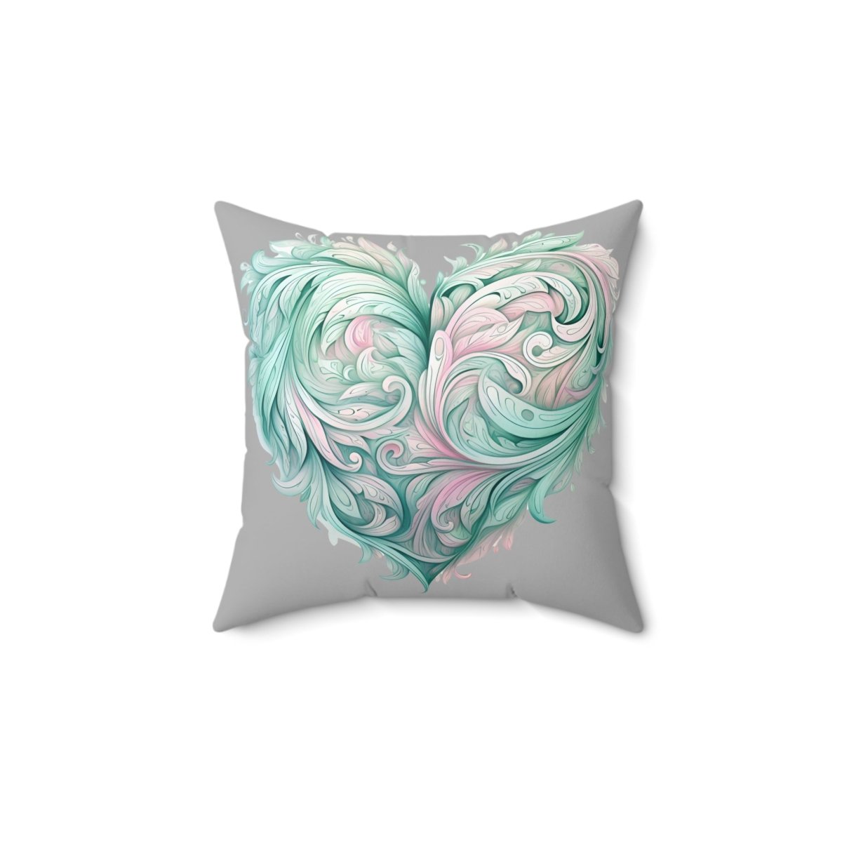 Flourish Heart Faux Suede Square Pillow