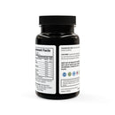 Black bottle of vegan magnesium zinc supplement by Printify showing supplement facts and usage instructions