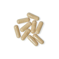 Vegan magnesium zinc supplement capsules by Printify in beige color on white background