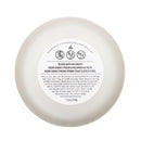 Bottom view of Printify frosted glass eco candle showing safety and usage instructions label