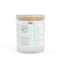 Printify frosted glass eco candle with wooden lid vegan and eco-friendly features
