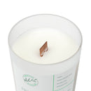 Printify frosted glass eco candle with wooden wick in a white frosted glass container