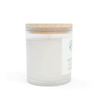 Printify frosted glass eco candle with wooden lid in a minimalist white design