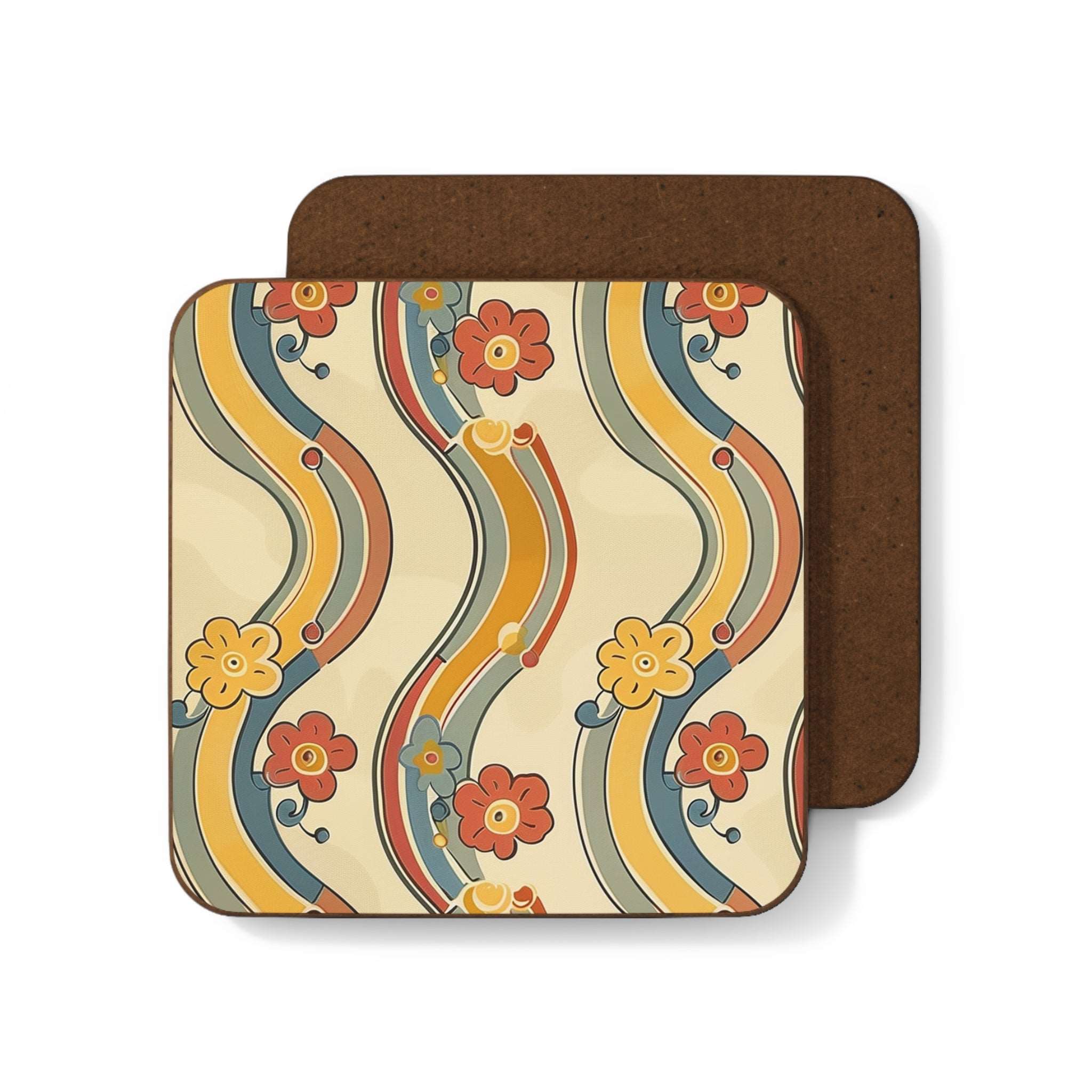 Funky Flower Hardboard Back Coaster