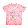 Printify eco friendly gaming t shirt with pink tie-dye and gaming mode activated graphic