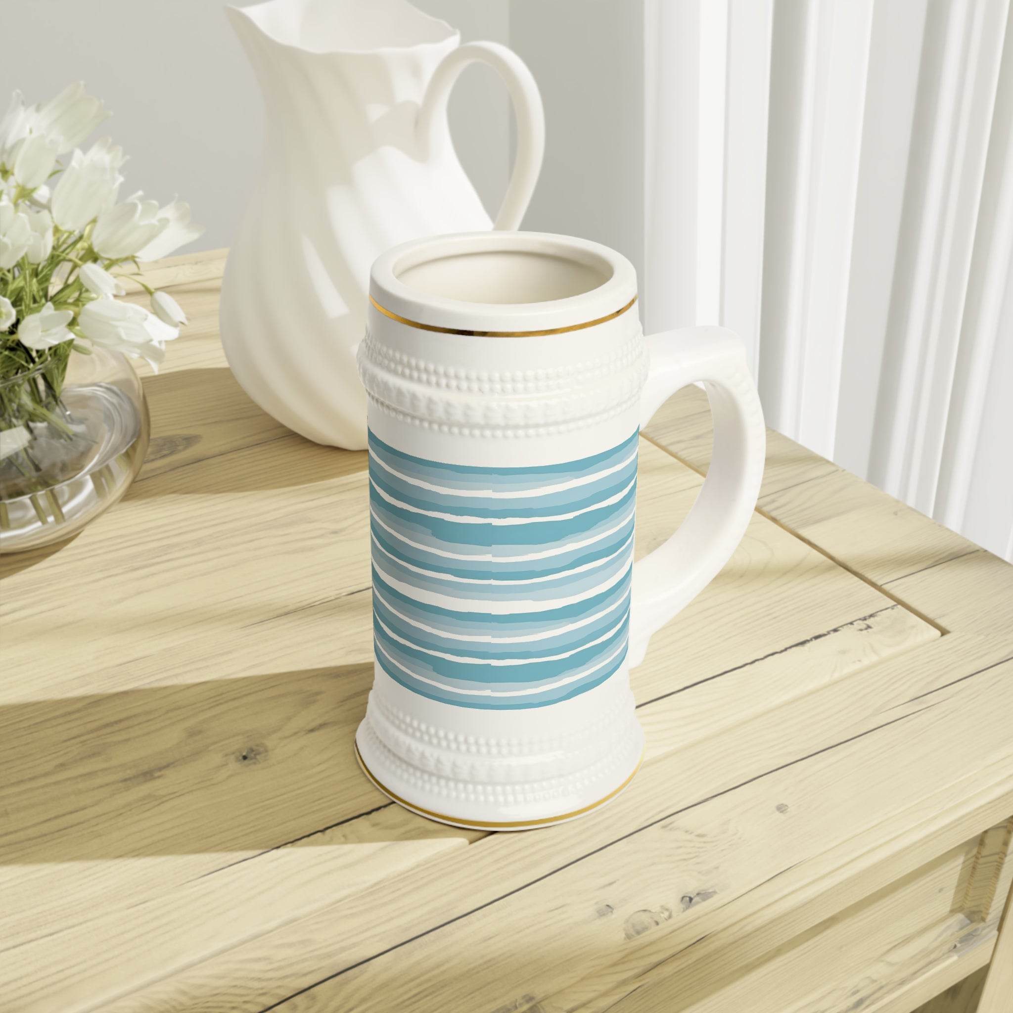 Wavey Ceramic Stein Mug