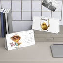 Printify eco-friendly desk calendar 2025 with cute bird illustrations and monthly date layout