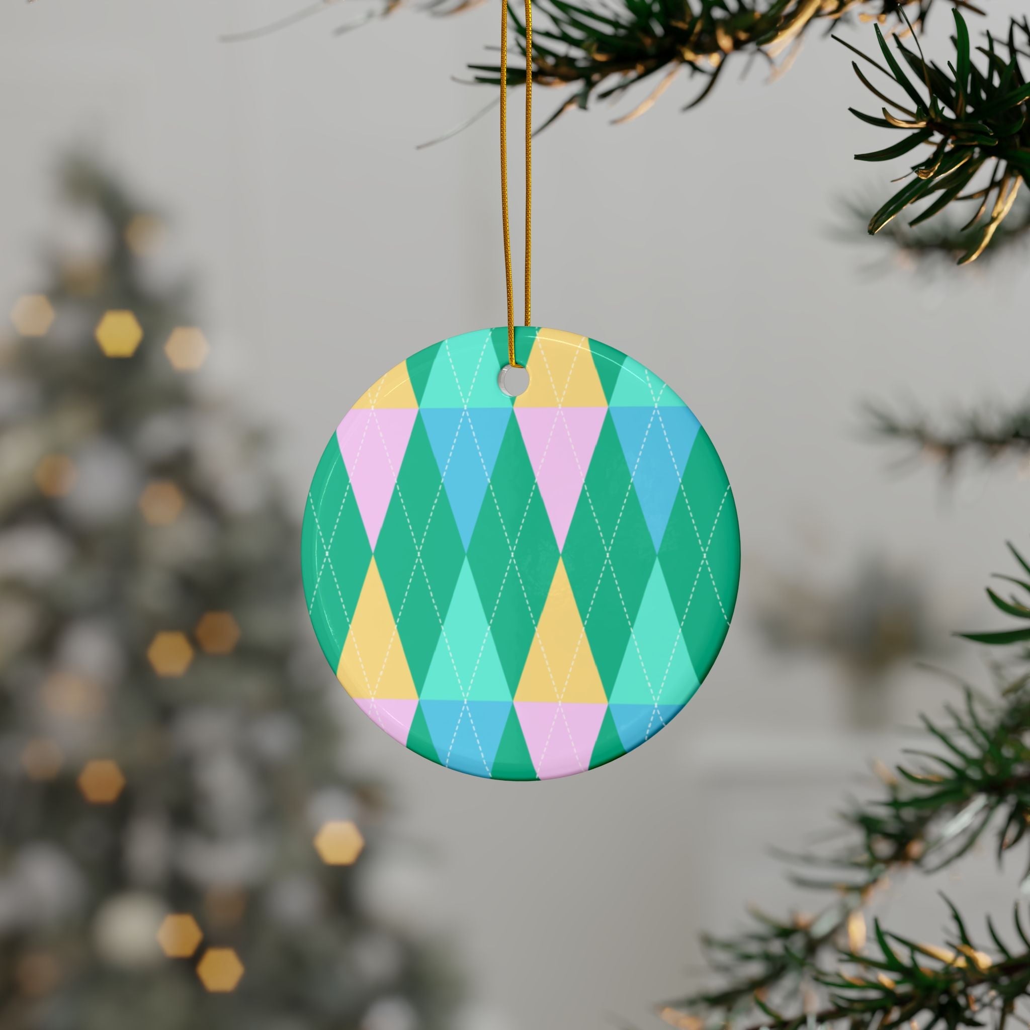 Geometric Gems Decorative Ceramic Ornaments